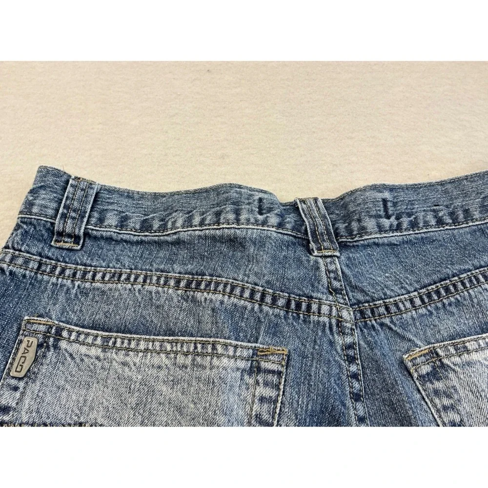 Paco‎ Sport Vintage Y2K Denim Shorts Baggy Skater Embroidered Blue Men 34 Street